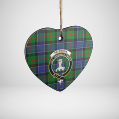 Clan Paterson Tartan Crest Heart Ceramic Ornament KU72 Paterson Tartan Tartan Christmas