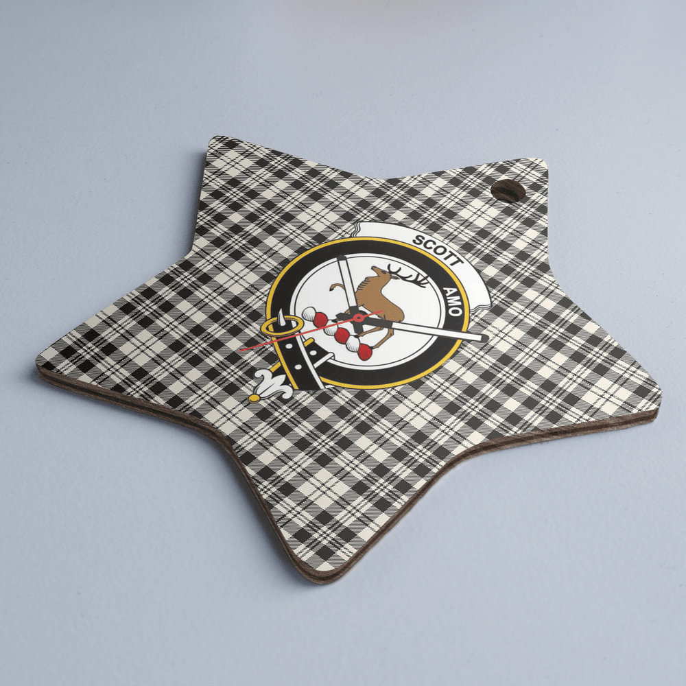 Clan Scott Black & White Ancient Tartan Crest Star Ceramic Ornament HP11 Scott Black & White Ancient Tartan Tartan Christmas