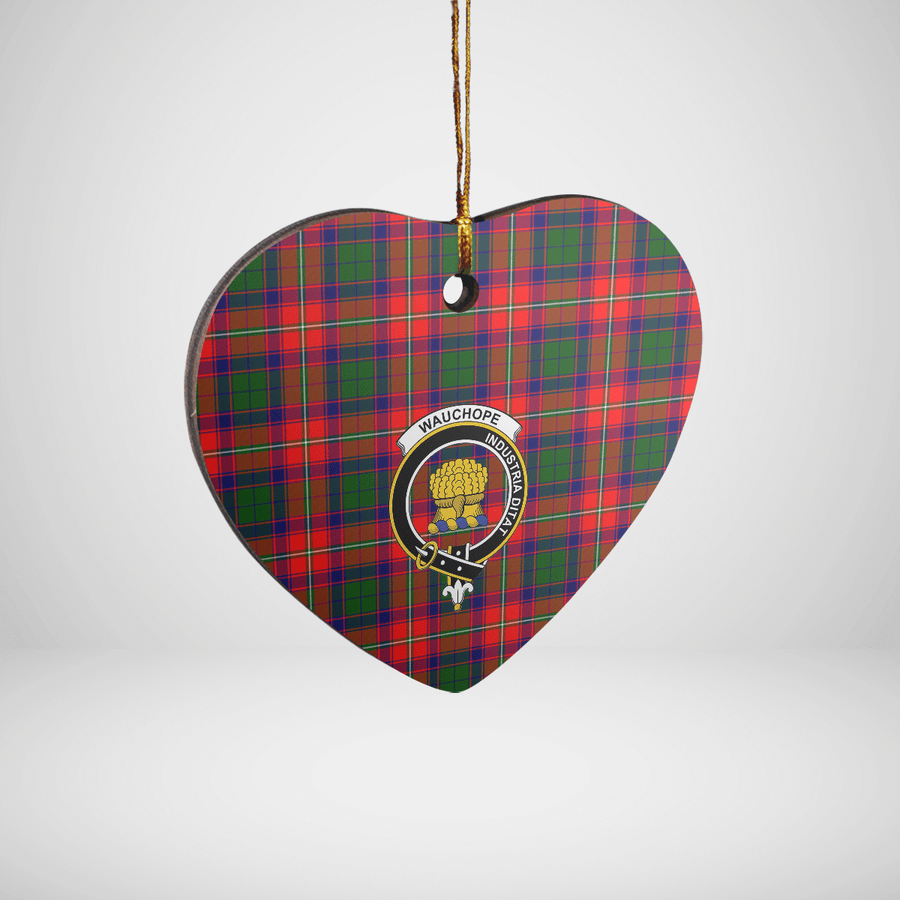Clan Wauchope Tartan Crest Heart Ceramic Ornament SV62 Wauchope Tartan Tartan Christmas