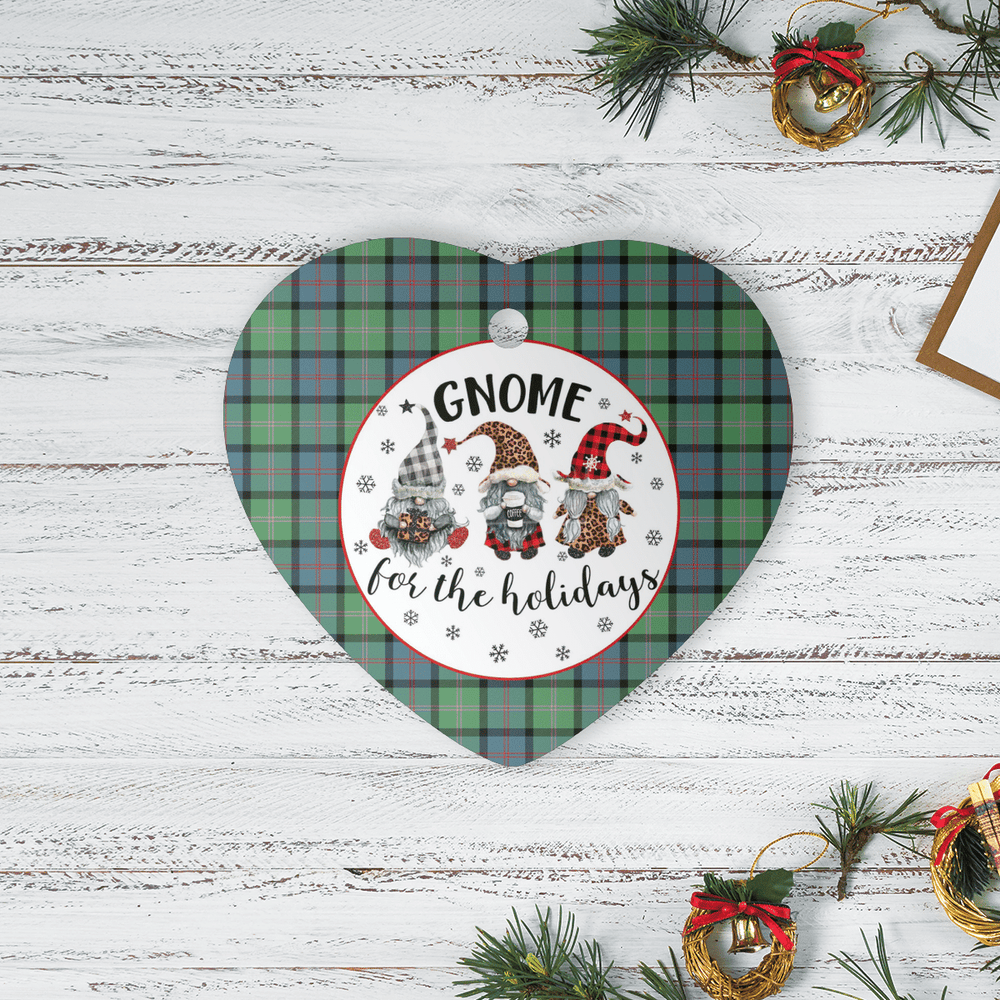 Clan MacThomas Ancient Tartan Tartan Crest Gnome Heart Ceramic Ornament NO46 MacThomas Ancient Tartan Tartan Christmas