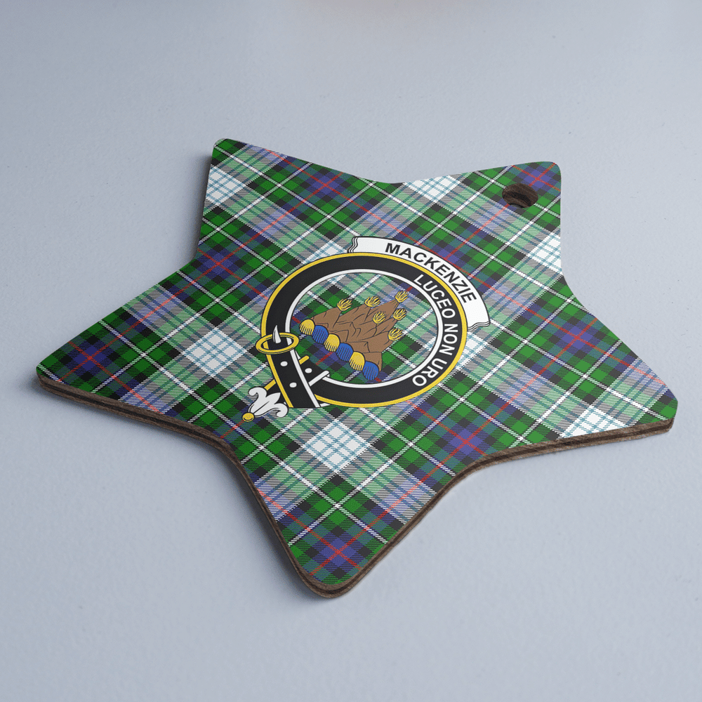 Clan MacKenzie Dress Modern Tartan Crest Star Ceramic Ornament BJ14 MacKenzie Dress Modern Tartan Tartan Christmas