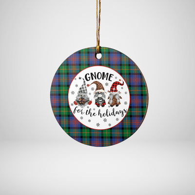 Clan Logan Ancient Tartan Tartan Crest Gnome Round Ceramic Ornament