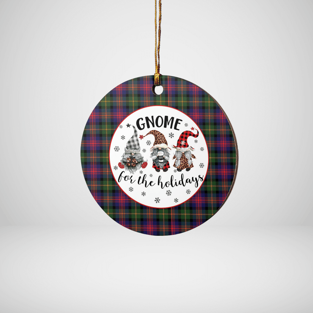 Clan MacLennan Tartan Tartan Crest Gnome Round Ceramic Ornament AQ55 MacLennan Tartan Tartan Christmas