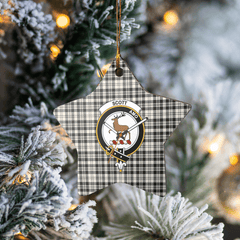 Clan Scott Black & White Ancient Tartan Crest Star Ceramic Ornament HP11 Scott Black & White Ancient Tartan Tartan Christmas