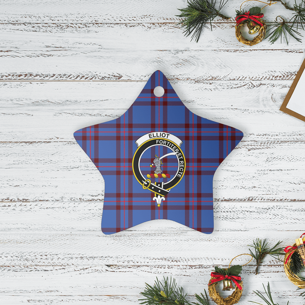 Clan Elliot Modern Tartan Crest Star Ceramic Ornament BD98 Elliot Modern Tartan Tartan Christmas
