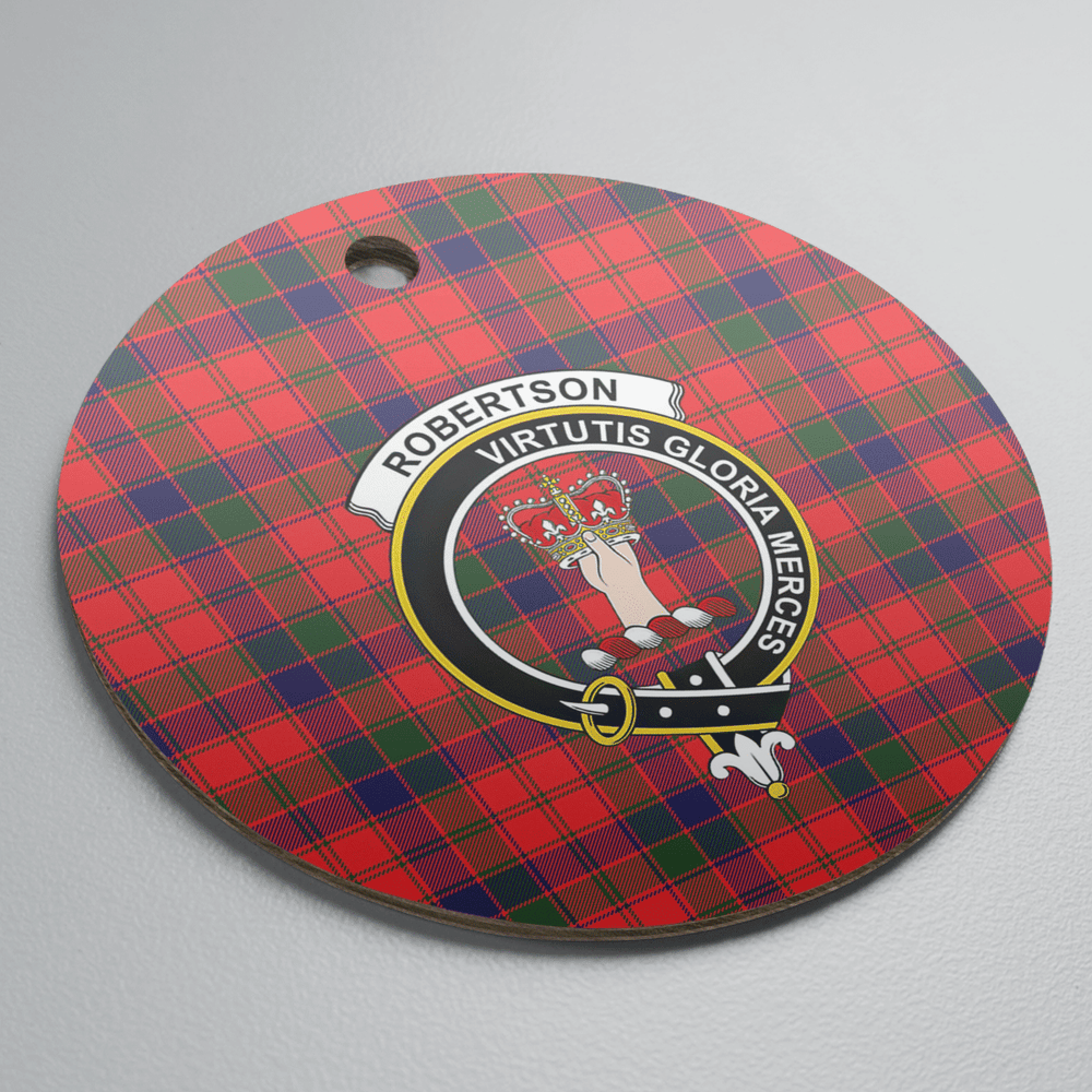Clan Robertson Modern Tartan Crest Round Ceramic Ornament KV88 Robertson Modern Tartan Tartan Christmas