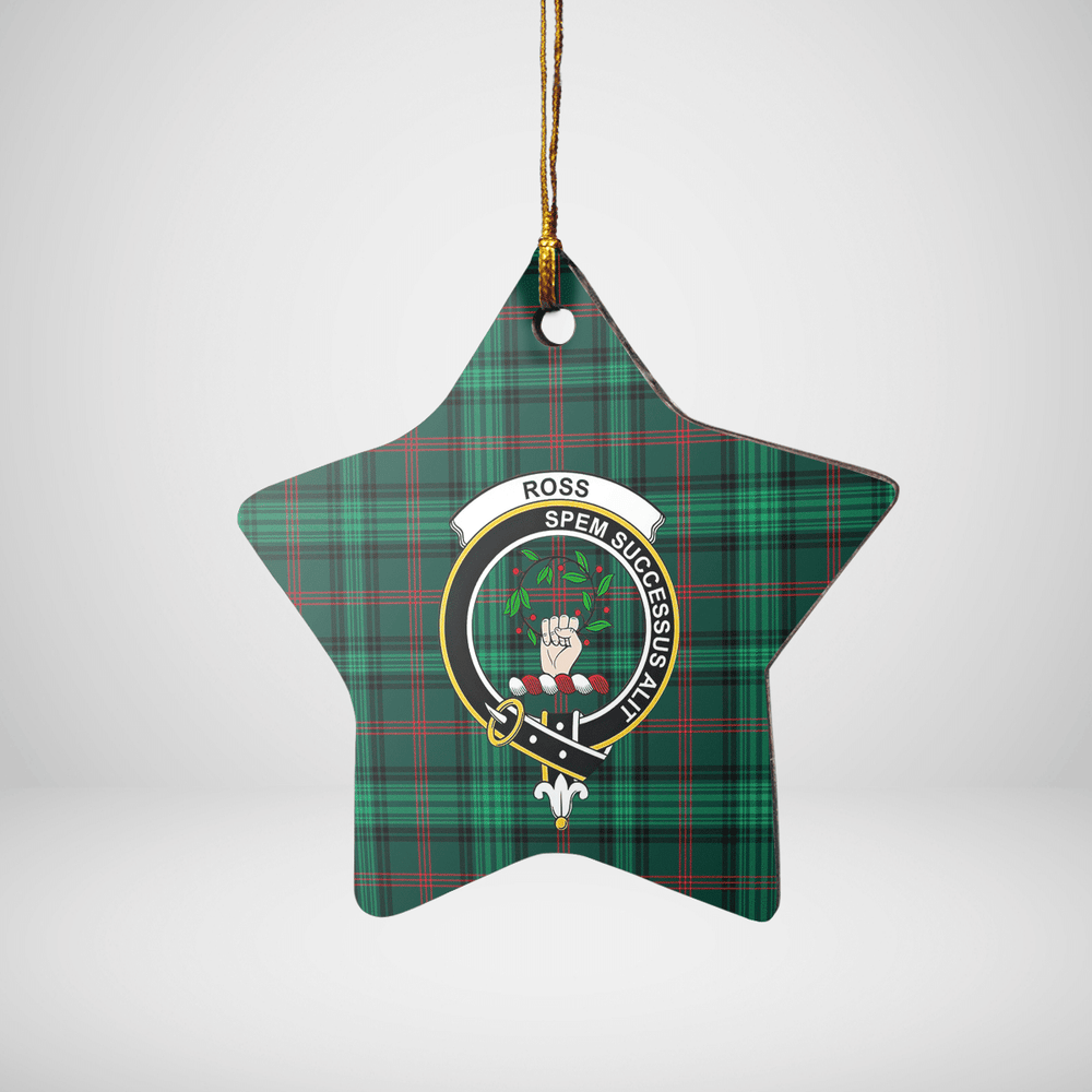Clan Ross Hunting Modern Tartan Crest Star Ceramic Ornament SJ82 Ross Hunting Modern Tartan Tartan Christmas