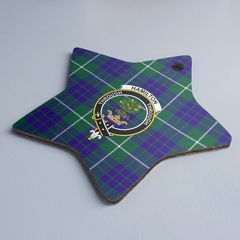 Clan Hamilton Hunting Modern Tartan Crest Star Ceramic Ornament NN16 Hamilton Hunting Modern Tartan Tartan Christmas