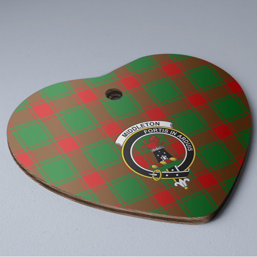 Clan Middleton Modern Tartan Crest Heart Ceramic Ornament OG82 Middleton Modern Tartan Tartan Christmas