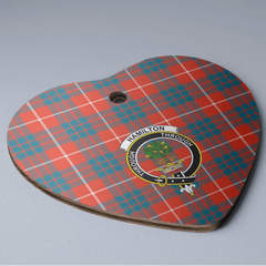Clan Hamilton Ancient Tartan Crest Heart Ceramic Ornament UU52 Hamilton Ancient Tartan Tartan Christmas