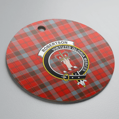 Clan Robertson Weathered Tartan Crest Round Ceramic Ornament NS67 Robertson Weathered Tartan Tartan Christmas