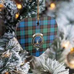 Clan Guthrie Ancient Tartan Crest Heart Ceramic Ornament BT26 Guthrie Ancient Tartan Tartan Christmas