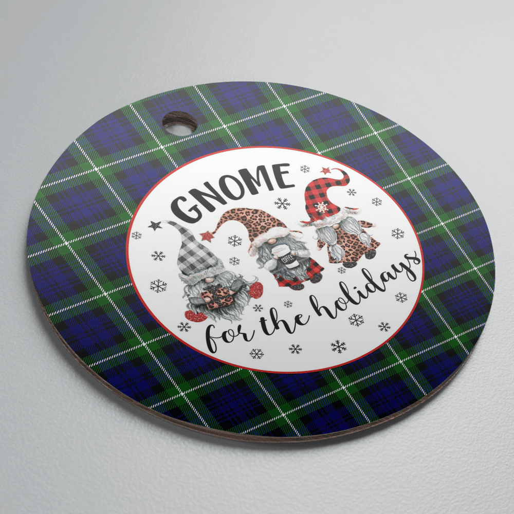 Clan Lamont Modern Tartan Tartan Crest Gnome Round Ceramic Ornament WV48 Lamont Modern Tartan Tartan Christmas