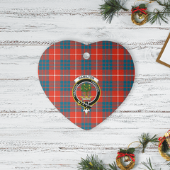 Clan Hamilton Ancient Tartan Crest Heart Ceramic Ornament UU52 Hamilton Ancient Tartan Tartan Christmas