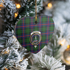 Clan Morrison Modern Tartan Crest Heart Ceramic Ornament RM92 Morrison Modern Tartan Tartan Christmas