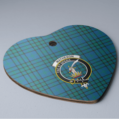 Clan Matheson Hunting Ancient Tartan Crest Heart Ceramic Ornament SG97 Matheson Hunting Ancient Tartan Tartan Christmas