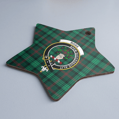 Clan Ross Hunting Modern Tartan Crest Star Ceramic Ornament SJ82 Ross Hunting Modern Tartan Tartan Christmas