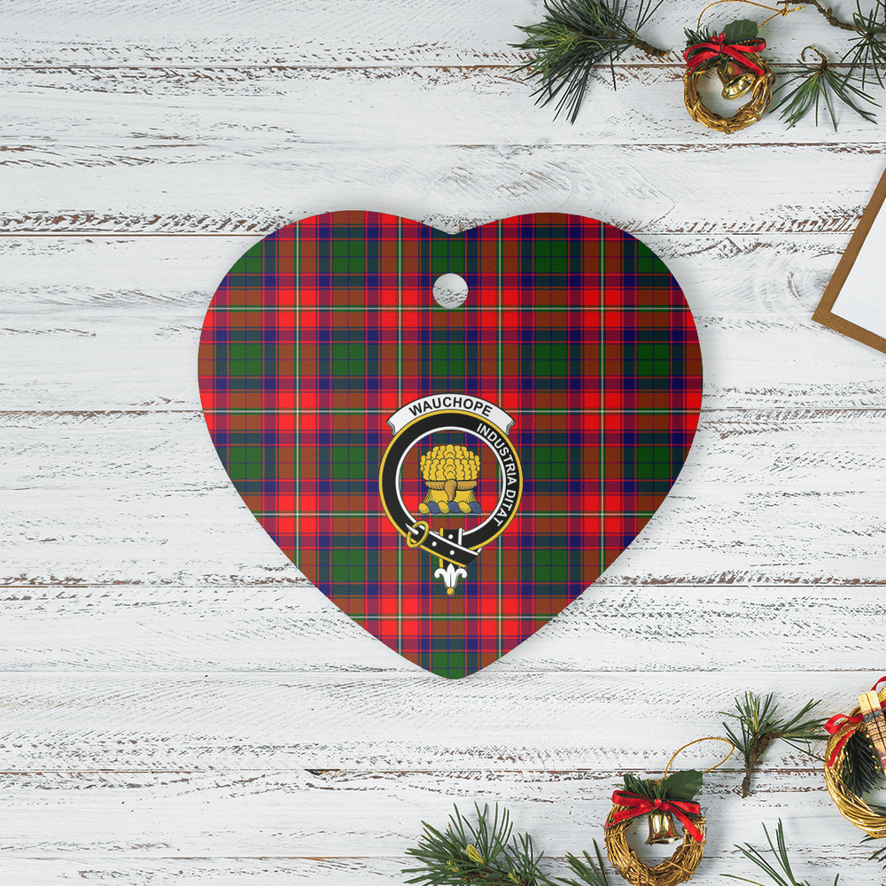 Clan Wauchope Tartan Crest Heart Ceramic Ornament SV62 Wauchope Tartan Tartan Christmas