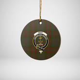 Clan Gray Tartan Crest Round Ceramic Ornament MW18 Gray Tartan Tartan Christmas