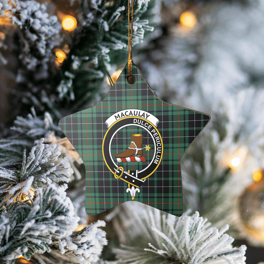 Clan MacAulay Hunting Ancient Tartan Crest Star Ceramic Ornament PA30 MacAulay Hunting Ancient Tartan Tartan Christmas
