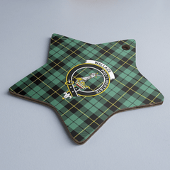 Clan Wallace Hunting Ancient Tartan Crest Star Ceramic Ornament HP65 Wallace Hunting Ancient Tartan Tartan Christmas