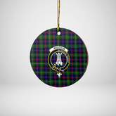 Clan Malcolm Modern Tartan Crest Round Ceramic Ornament OE45 Malcolm Modern Tartan Tartan Christmas