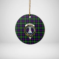 Clan Malcolm Modern Tartan Crest Round Ceramic Ornament OE45 Malcolm Modern Tartan Tartan Christmas