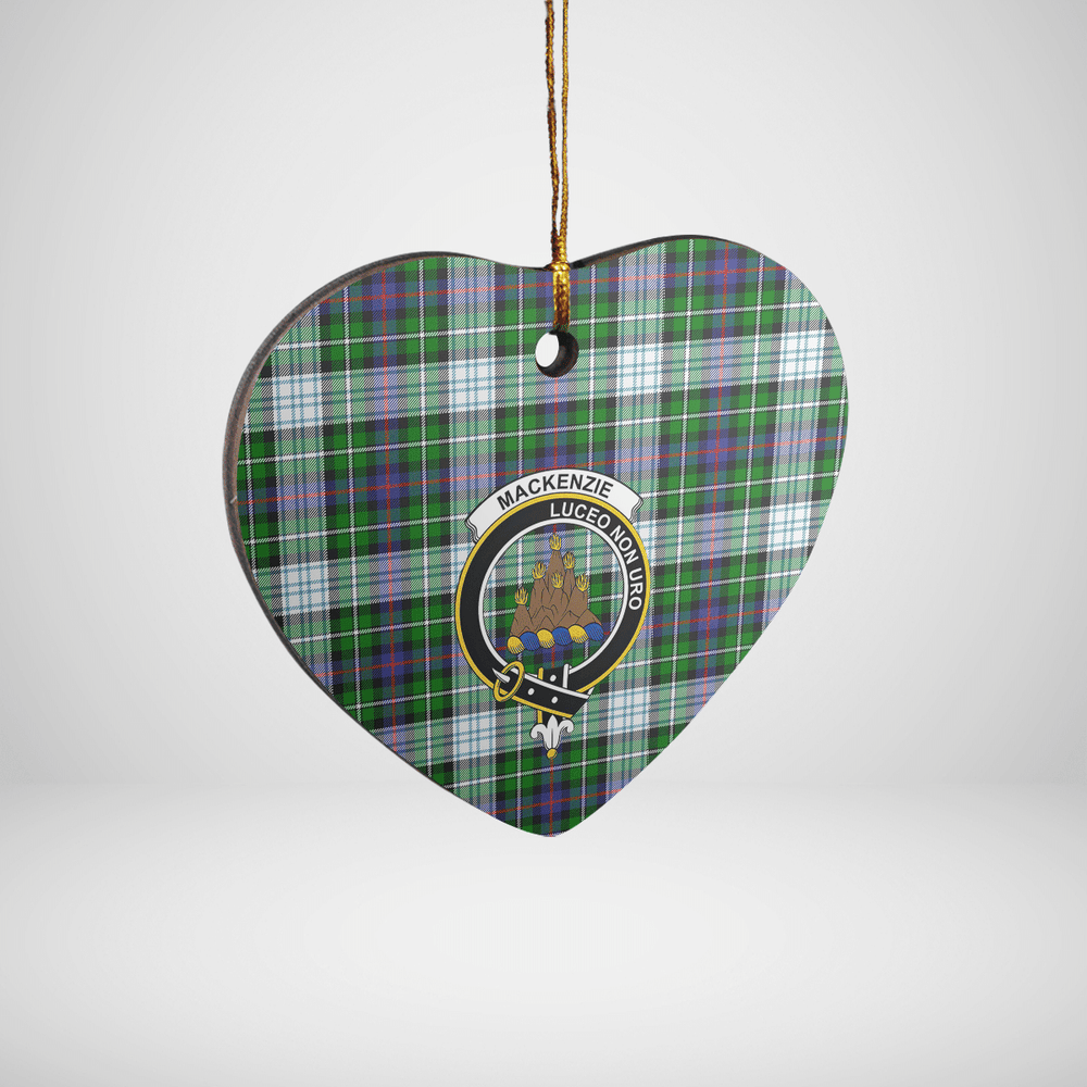 Clan MacKenzie Dress Modern Tartan Crest Heart Ceramic Ornament LD73 MacKenzie Dress Modern Tartan Tartan Christmas