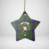 Clan Stewart of Appin Hunting Modern Tartan Crest Star Ceramic Ornament YG78 Stewart of Appin Hunting Modern Tartan Tartan Christmas