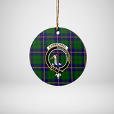 Clan Carmichael Modern Tartan Crest Round Ceramic Ornament VQ18 Carmichael Modern Tartan Tartan Christmas