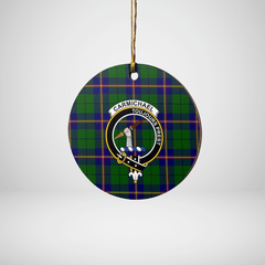 Clan Carmichael Modern Tartan Crest Round Ceramic Ornament VQ18 Carmichael Modern Tartan Tartan Christmas