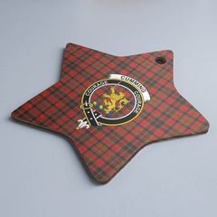 Clan Cumming Hunting Weathered Tartan Crest Star Ceramic Ornament DO87 Cumming Hunting Weathered Tartan Tartan Christmas