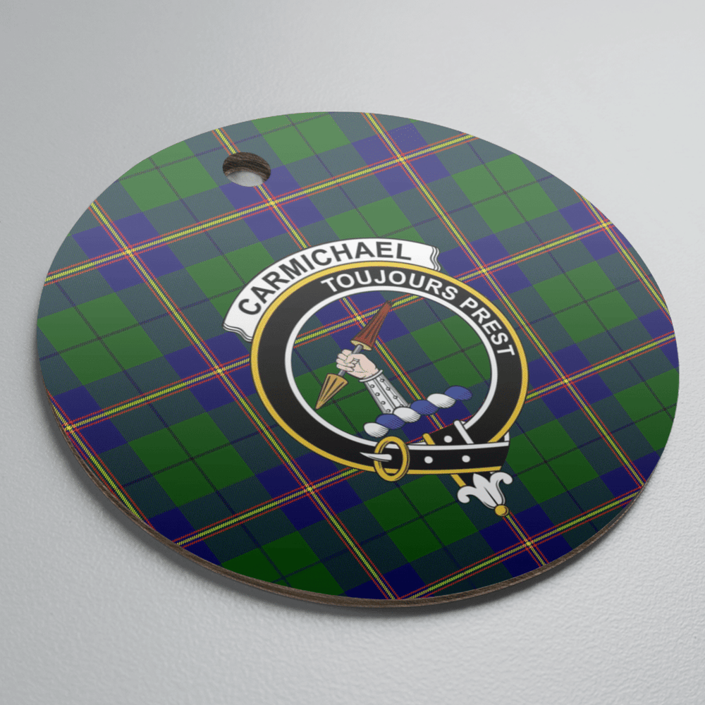 Clan Carmichael Modern Tartan Crest Round Ceramic Ornament VQ18 Carmichael Modern Tartan Tartan Christmas