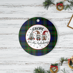 Clan Gunn Modern Tartan Tartan Crest Gnome Round Ceramic Ornament FW41 Gunn Modern Tartan Tartan Christmas