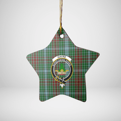 Clan Gayre Tartan Crest Star Ceramic Ornament WP13 Gayre Tartan Tartan Christmas