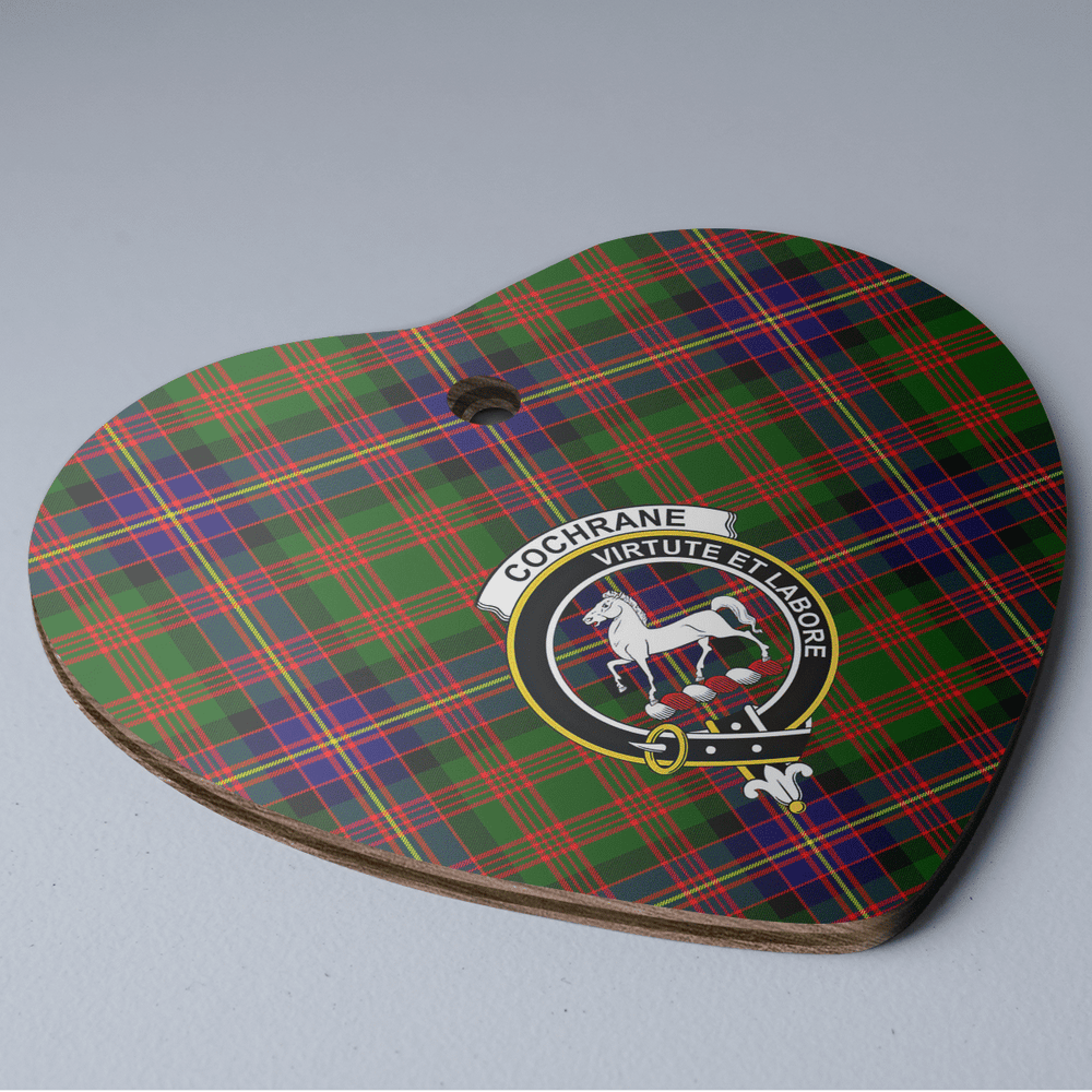 Clan Cochrane Modern Tartan Crest Heart Ceramic Ornament FQ89 Cochrane Modern Tartan Tartan Christmas