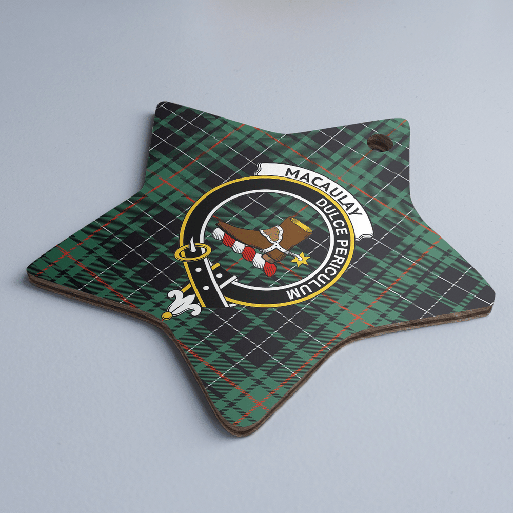 Clan MacAulay Hunting Ancient Tartan Crest Star Ceramic Ornament PA30 MacAulay Hunting Ancient Tartan Tartan Christmas