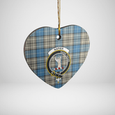 Clan Napier Ancient Tartan Crest Heart Ceramic Ornament CL48 Napier Ancient Tartan Tartan Christmas