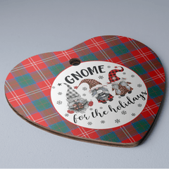Clan Chisholm Ancient Tartan Tartan Crest Gnome Heart Ceramic Ornament AU60 Chisholm Ancient Tartan Tartan Christmas