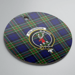 Clan Colquhoun Modern Tartan Crest Round Ceramic Ornament VG39 Colquhoun Modern Tartan Tartan Christmas