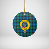 Clan Smith Ancient Tartan Crest Round Ceramic Ornament DD78 Smith Ancient Tartan Tartan Christmas