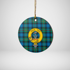 Clan Smith Ancient Tartan Crest Round Ceramic Ornament DD78 Smith Ancient Tartan Tartan Christmas