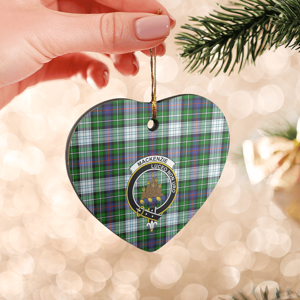 Clan MacKenzie Dress Modern Tartan Crest Heart Ceramic Ornament LD73 MacKenzie Dress Modern Tartan Tartan Christmas