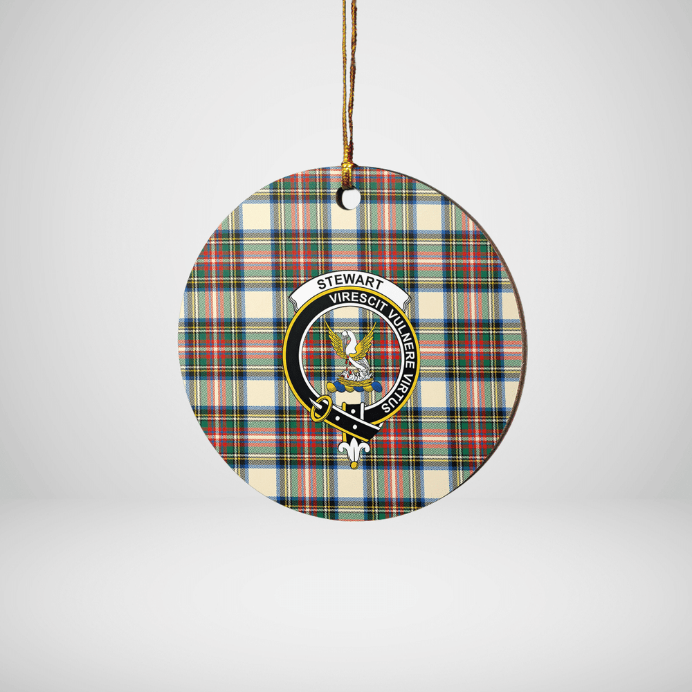 Clan Stewart Dress Ancient Tartan Crest Round Ceramic Ornament IB78 Stewart Dress Ancient Tartan Tartan Christmas