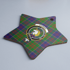 Clan Stewart of Appin Hunting Modern Tartan Crest Star Ceramic Ornament YG78 Stewart of Appin Hunting Modern Tartan Tartan Christmas