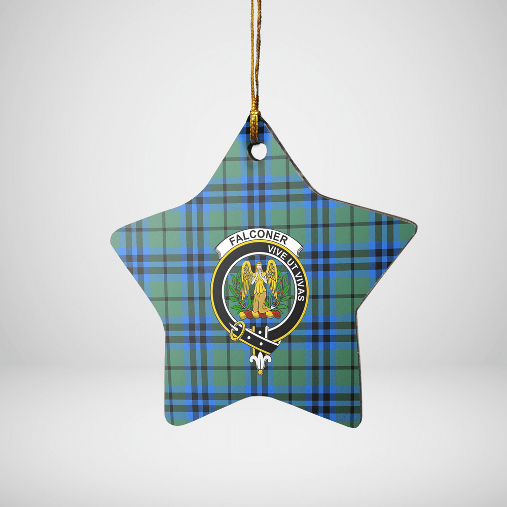 Clan Falconer Tartan Crest Star Ceramic Ornament XP38 Falconer Tartan Tartan Christmas