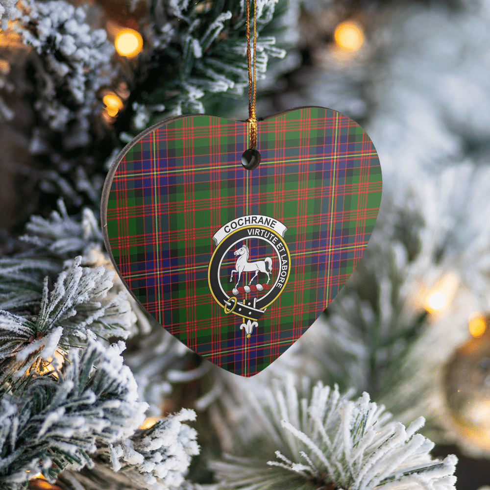 Clan Cochrane Modern Tartan Crest Heart Ceramic Ornament FQ89 Cochrane Modern Tartan Tartan Christmas