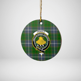 Clan Pringle Tartan Crest Round Ceramic Ornament CB90 Pringle Tartan Tartan Christmas