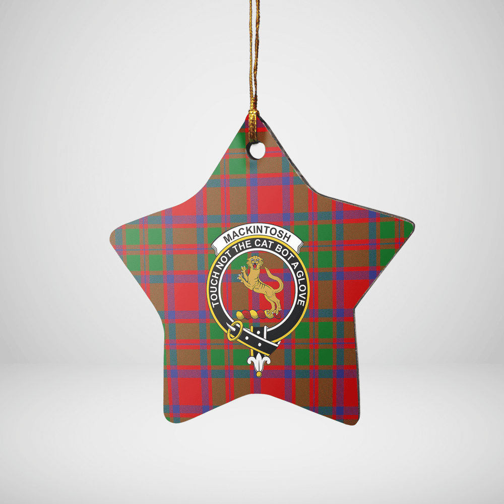 Clan MacKintosh Modern Tartan Crest Star Ceramic Ornament GX32 MacKintosh Modern Tartan Tartan Christmas