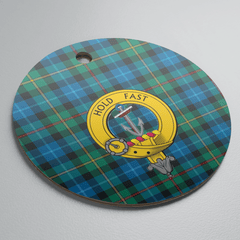 Clan Smith Ancient Tartan Crest Round Ceramic Ornament DD78 Smith Ancient Tartan Tartan Christmas